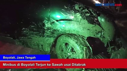 Minibus di Boyolali Ditabrak hingga Terjun ke Sawah