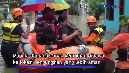 Pagi Ini Banjir Pekalongan Masih Tinggi, Manula dan Anak-anak Dievakuasi