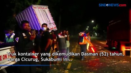 Satu Tewas, Truk Kontainer Tabrak Pohon dan Terperosok ke Jurang di Lumajang