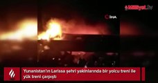 Yunanistan’ın Larissa kentinide yük treni ile yolcu treni kafa kafaya çarpıştı