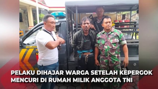 Masuk Rumah Anggota TNI, Pencuri Babak Belur Diamuk Massa