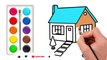 Drawing House form Shapes, easy acrylic painting for kids  Art and Learn