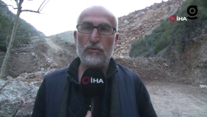 Depremde birleşen dağlar doğal göl oluşturdu