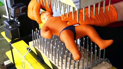 STRETCH ARMSTRONG BETWEEN NAIL BEDS | HYDRAULIC PRESS EXPERIMENT