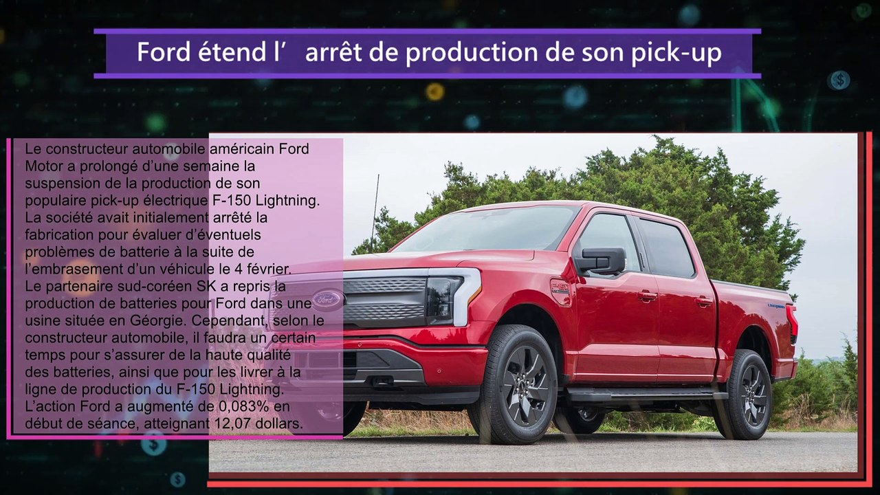 Finaguide. Ford étend l’arrêt de production de son pick-up. 01/03