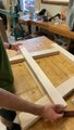 Angled half laps on this modern table base - Woodworking Skills  #woodtok #shorts #woodworking