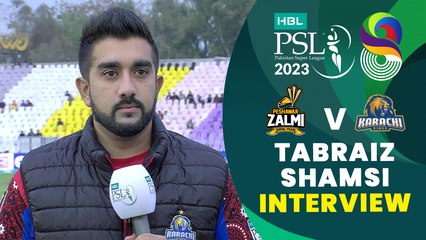 Tabraiz Shamsi Interview | Peshawar Zalmi vs Karachi Kings | Match 17 | HBL PSL 8 | MI2T