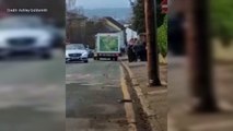 Asda delivery van drives wrong way down one-way street