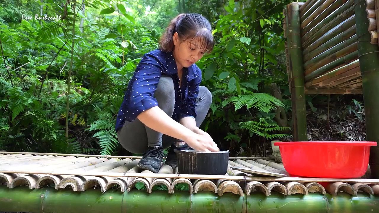 Crafting Baking Tools, Cake From Rice, Solo Bushcraft , Survival Alone ...