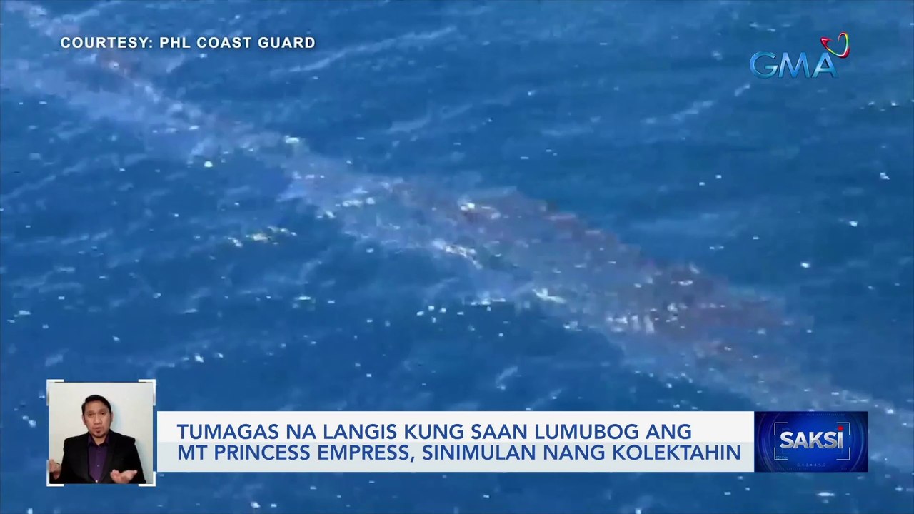 Tumagas na langis kung saan lumubog ang MT Princess Empress, sinimulan nang kolektahin | Saksi