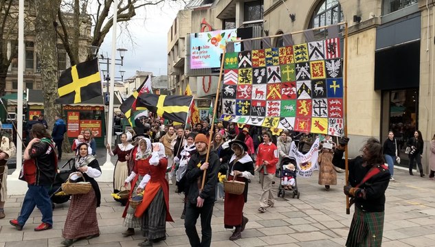 St David’s Day parade through Cardiff