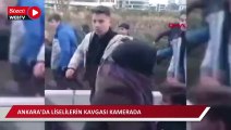 Ankara'da, liselilerin tekme ve yumruklu kavgası kamerada