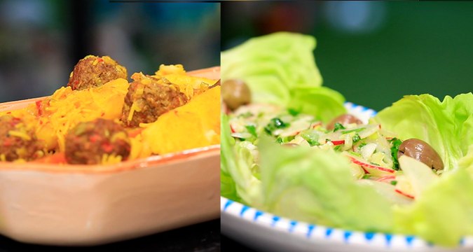 Douida mfawra à la viande , Salade aux radis - koujinetna Haka 02 EP 99