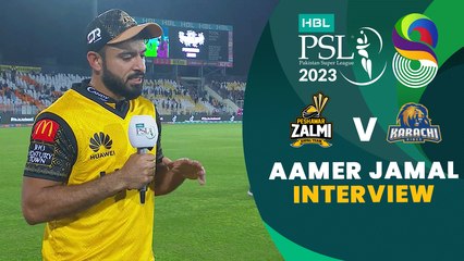 Aamer Jamal Interview | Peshawar Zalmi vs Karachi Kings | Match 17 | HBL PSL 8 | MI2T