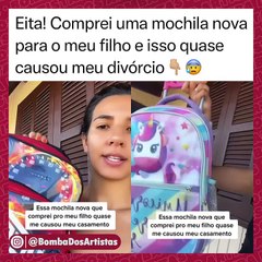 Mulher se revolta após marido não querer compra mochila  para enteado