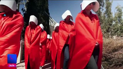 Mujeres protestan contra la reforma judicial del gobierno israelí