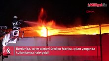 Tarım makineleri üretilen fabrikada yangın çıktı