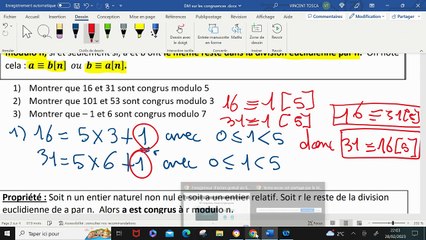 DM congruence - Correction Exercice 1 - 2023