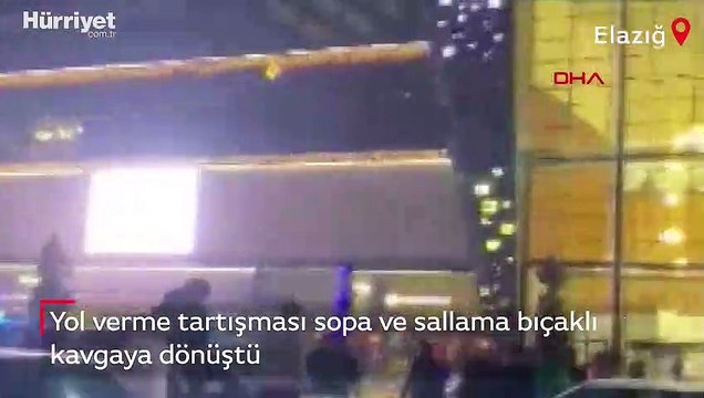 Elazığ'da yol verme tartışması sopa ve sallama bıçaklı kavgaya dönüştü