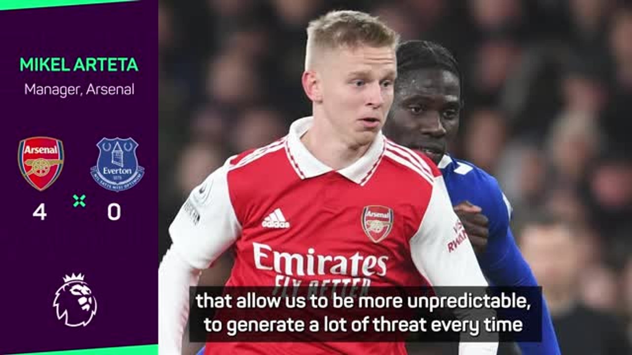 Arteta hails Zinchenko's 'something different' as Arsenal hammer Everton