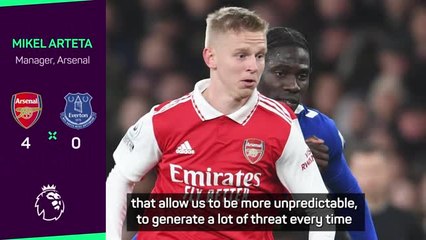 Arteta hails Zinchenko's 'something different' as Arsenal hammer Everton