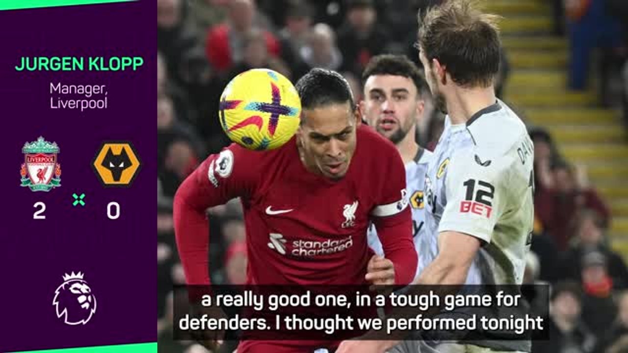 Van Dijk needed goal and good performance v Wolves - Klopp