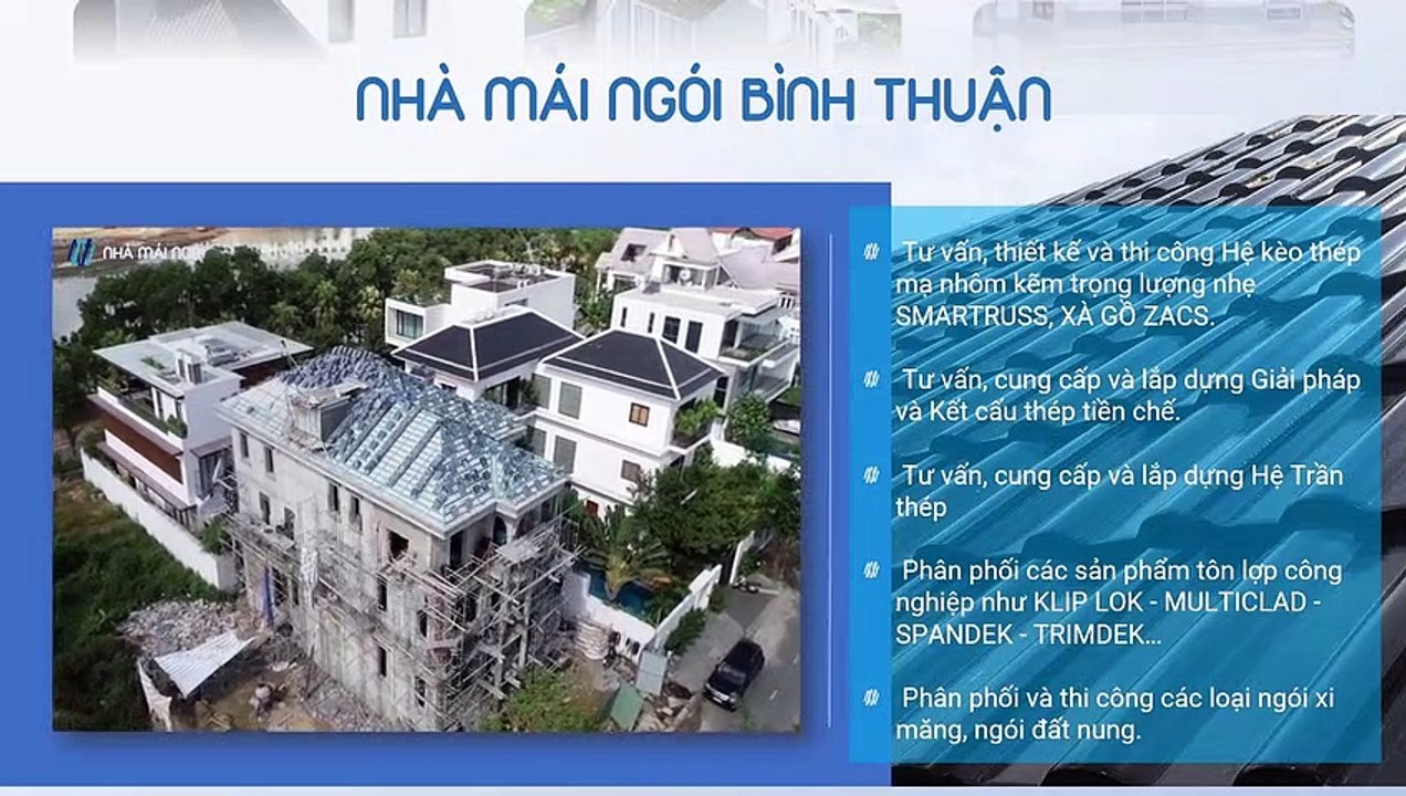 Nhà mái ngói Bình Thuận chuyên thi công khung kèo thép lợp nhà mái ngói thái Phan Thiết - Bình Thuận