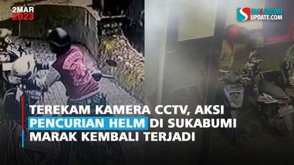 Terekam Kamera CCTV, Aksi Pencurian Helm di sukabumi Marak kembali terjadi