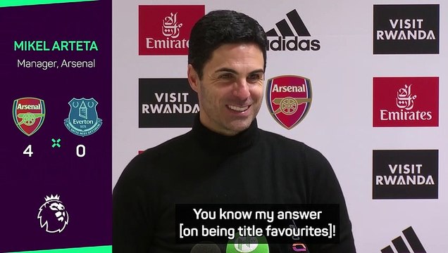 Arteta laughs off question on Arsenal being title favourites