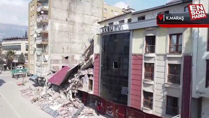 Kahramanmaraş'taki ikinci büyük depremin yıkıcı etkisi kamerada
