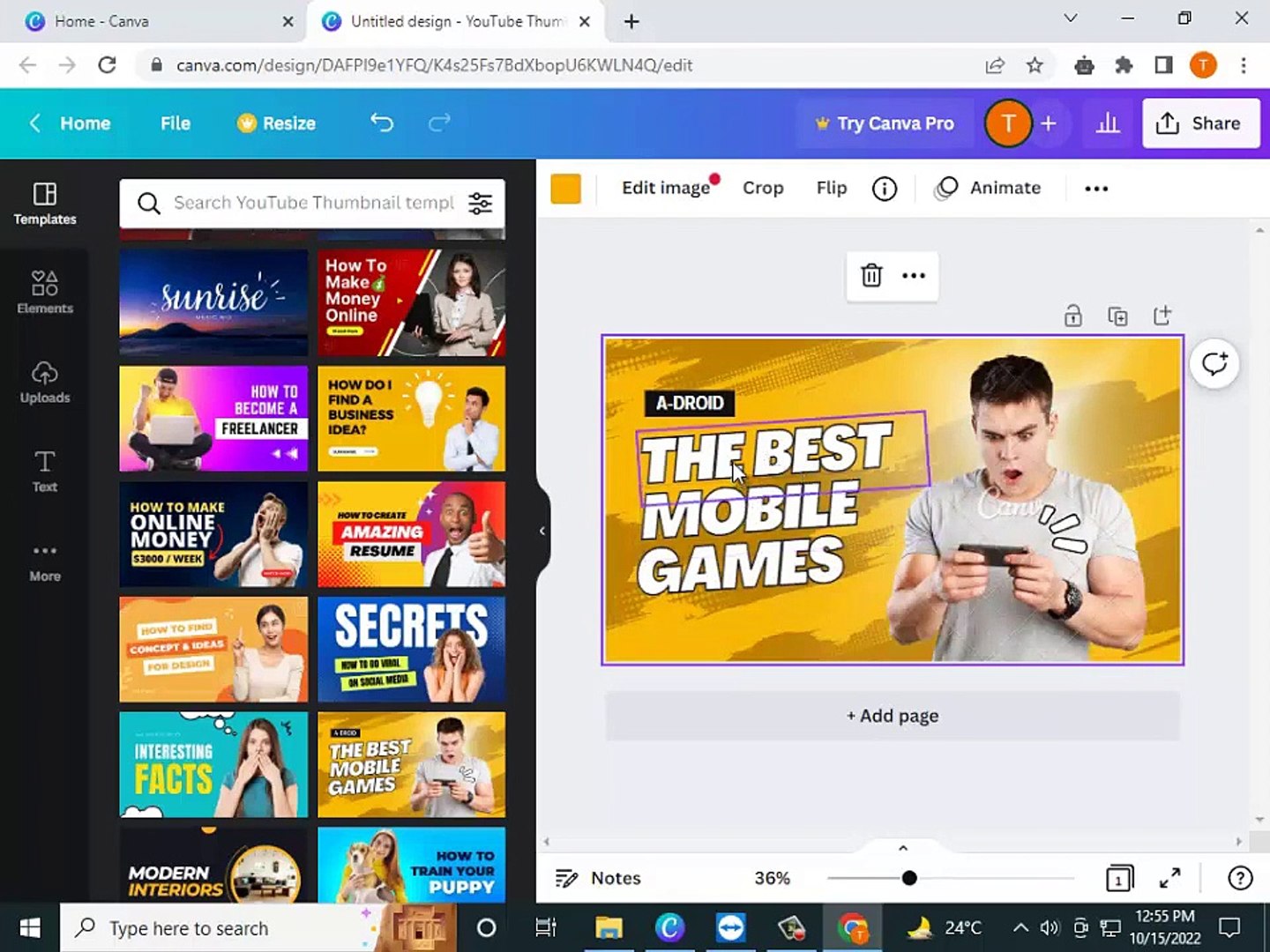 ⁣Make a professional Thumbnail for YouTube using Canva