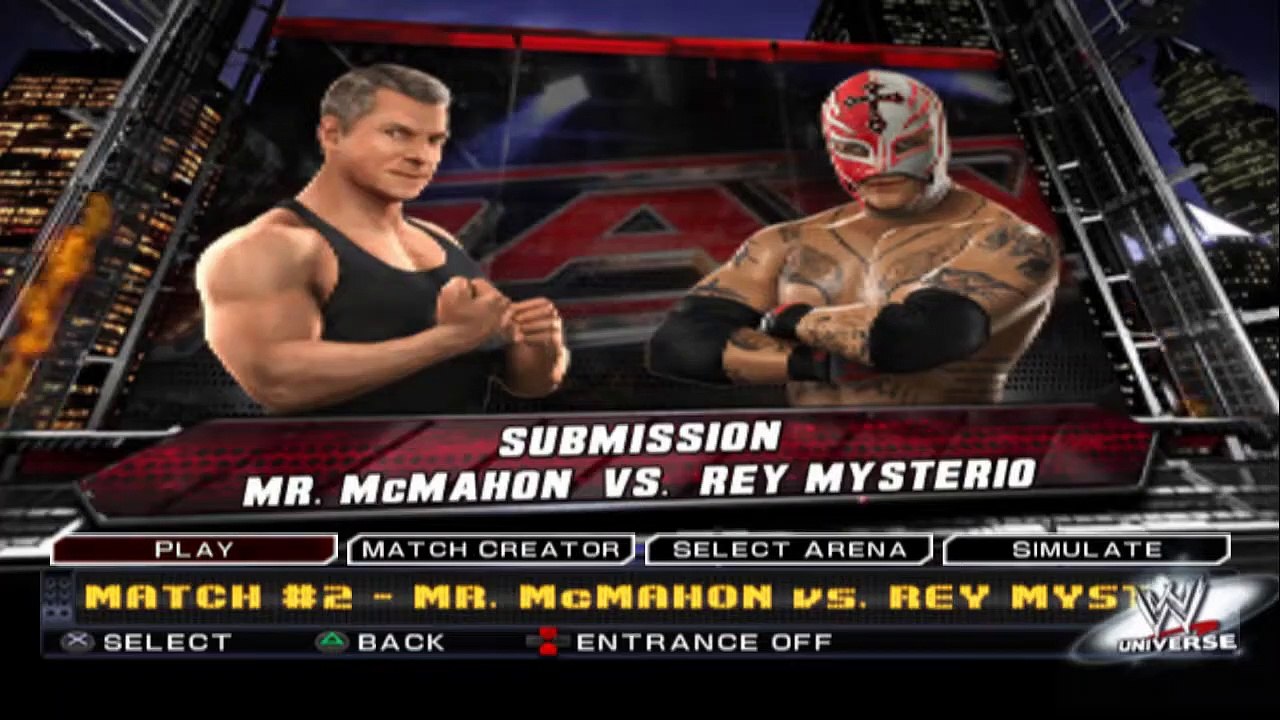 WWE SmackDown vs Raw 2011 Mr. McMahon vs Rey Mysterio