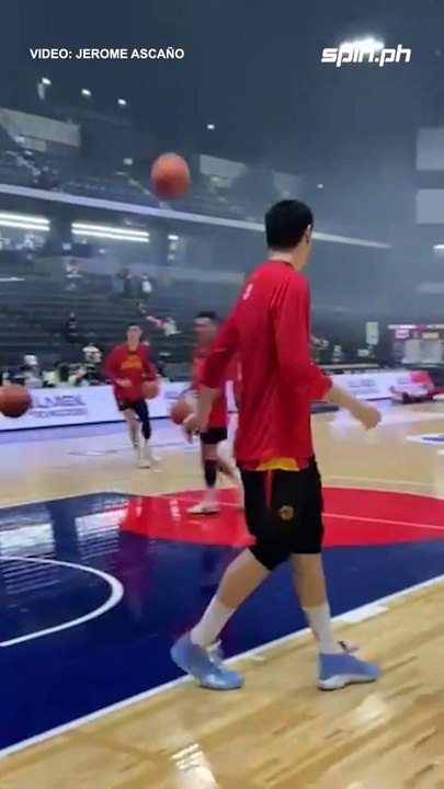 7-foot-5 ChuanXing Liu practicing for BAD's first EASL game