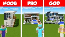 Minecraft NOOB vs PRO vs GOD_ MODERN HOUSE BUILD CHALLENGE in Minecraft _ Animation