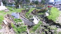 Depremlerde mezarlık tahrip oldu! 50 mezar kayıp iddiası