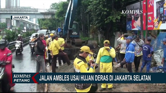 Jalan Arteri TB Simatupang Ambles, Arus Lalu Lintas Lebak Bulus-Cilandak Terganggu!