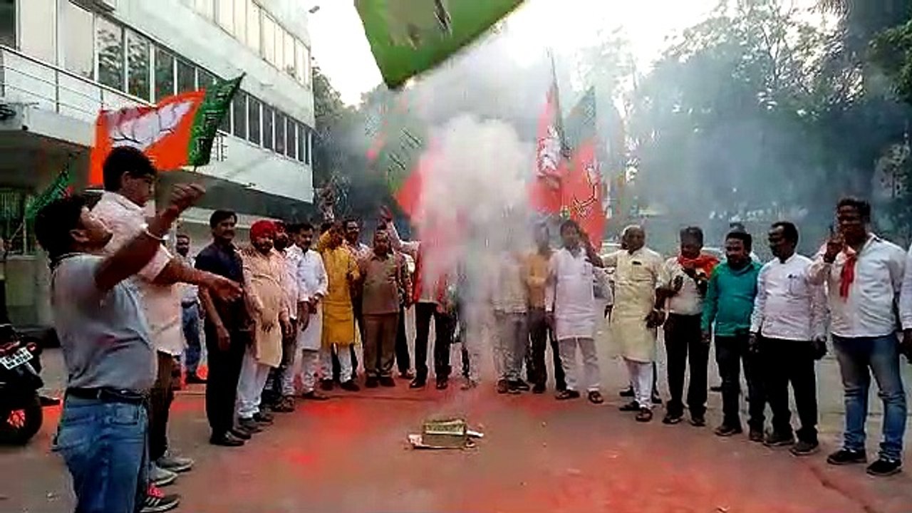 त्रिपुरा-नगालैंड चुनाव में भाजपा की जीत पर मनाया जश्न