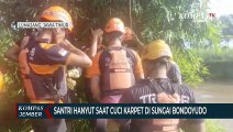 Santri Hanyut Saat Cuci Karpet di Sungai Bondoyudo Lumajang