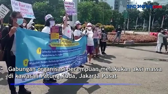 Hari Perempuan Internasional, Gabungan Organisasi Perempuan Gelar Aksi di Patung Kuda