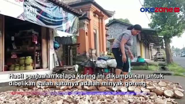 Minyak Goreng Mahal, IRT di Gianyar jadi Pengepul Kelapa Kering