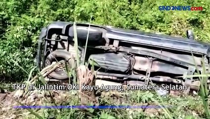 Diduga Mengantuk, Minibus Terjun Bebas ke Rawa di Jalintim Sumsel