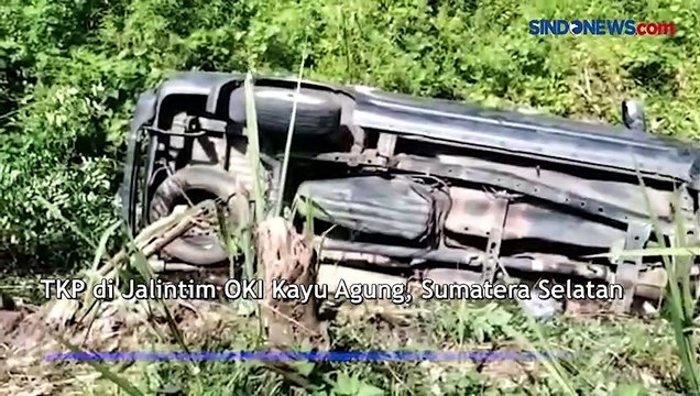 Diduga Mengantuk, Minibus Terjun Bebas ke Rawa di Jalintim Sumsel