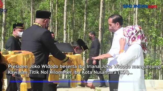 Tiba di Titik Nol IKN, Jokowi Disambut Prosesi Adat oleh Sultan Kutai Kertanegara