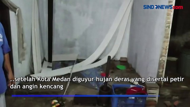 Hujan Disertai Angin Kencang Terjang Medan, Atap Rumah Warga Terbang