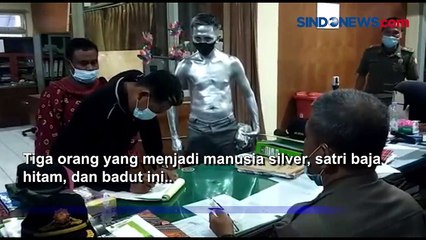 Manusia Silver dan Satria Baja Hitam Diamankan Satpol PP