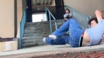 'That must have hurt!' - Jaw-dropping stunt turns into a nut-cracking one for the street skater