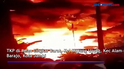 Gudang Minyak Diduga Ilegal Terbakar Hebat di Jambi, Pemilik Kabur