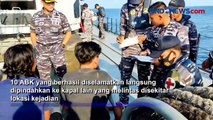 KM Angke Jaya 2 Terbakar, 10 ABK Berhasil Diselamatkan KRI Teuku Umar 385