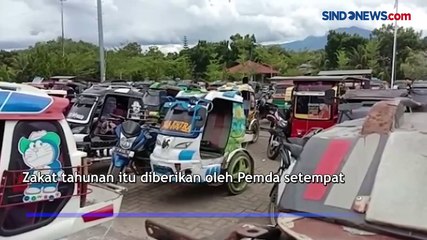 Gembiranya Ratusan Abang Becak Terima Zakat dari Pemda di Mandailing Natal
