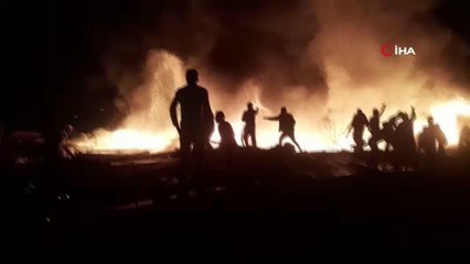 Suriye'de mülteci kampında yangın